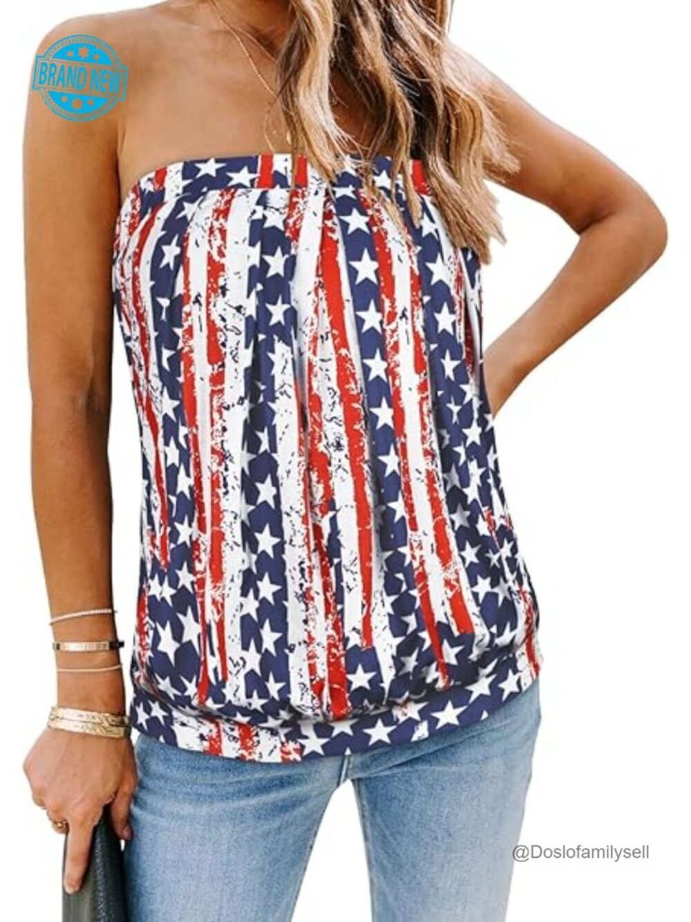 Cotton Tube Top Strapless Off Shoulder Pleated Bandeau Tank Top Summer Casual